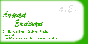 arpad erdman business card